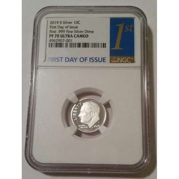 2019 S Silver Roosevelt Dime Proof PF70 UC NGC First Day of Issue - Picture 1 of 2